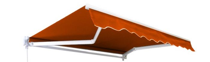 Tenda da sole manuale di color terracotta da 4.0 metri